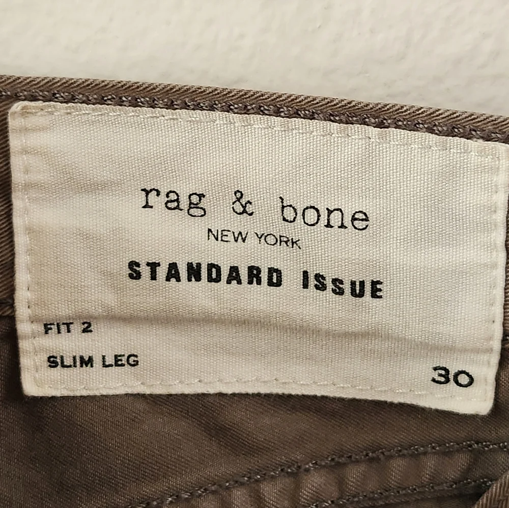 Rag & Bone Men's Standard Issue Fit 2 Slim Leg Distrsd‎ Grey 100% Cotton Size 30